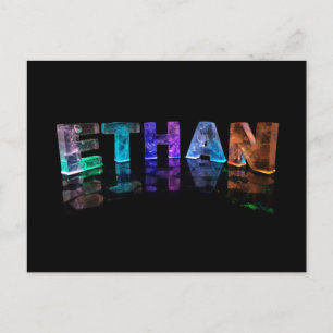 Namn Ethan i 3D Ljus (fotografi) Vykort