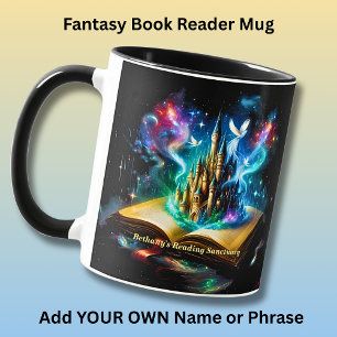 Namn, Fantasy Castle Bok Roman Läsning Sankta Mugg