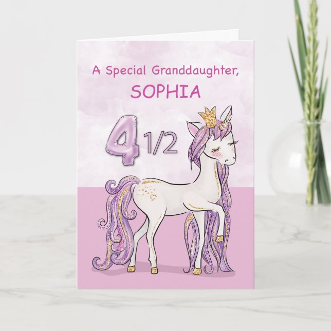 Namn Fardotter 4 och en halv födelsedag Kort (Framsida)