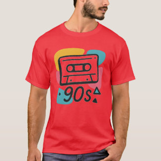 Namn Färgglada 90-tals kassettband Design retro T Shirt