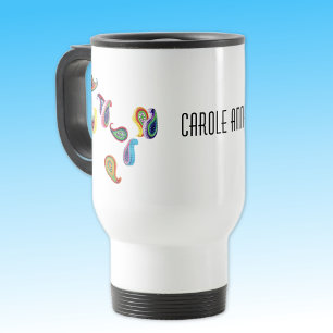 Namn, färglös, Quilled Paisleys White 15oz Resemugg