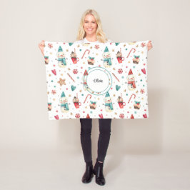 Namn, Festive Roligt Snögubbe Sweets Fleece Blanke