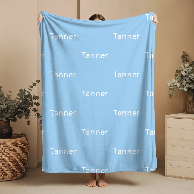 Namn Fleece Blanket Blue Anpassningsbar Pojke-gåvo (Skapare uppladdad)