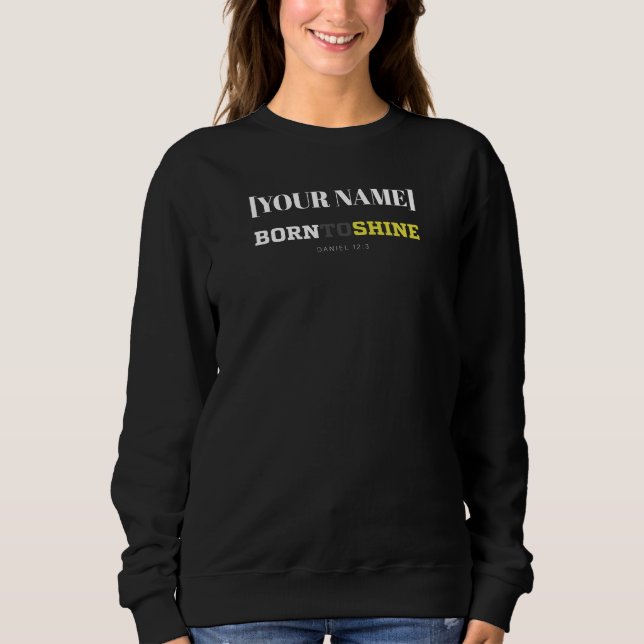 [Namn] Född att Lysa – Daniel 12:3 T Shirt (Framsida)
