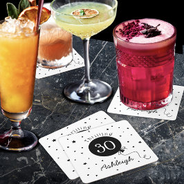 Namn födelsedag underlägg papper kvadrat