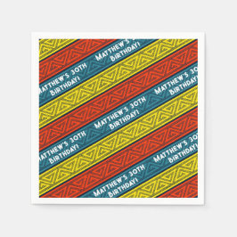 Namn & Födelsedagsfest Celtic Rand Red Blue Pappersservett