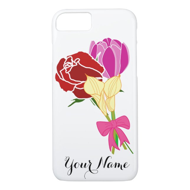Namn fodral. personlig Flower bouquet Case-Mate iPhone Skal (Baksida)
