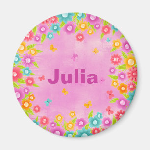 Namn för anpassadeblommafjäril magnet
