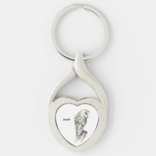 Namn för anpassningsbar för konst för natur för twisted heart silverfärgad nyckelring