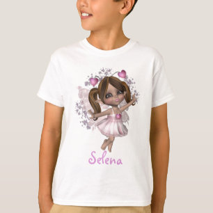Namn för anpassningsbar för rosa hjärta för KR T-shirt
