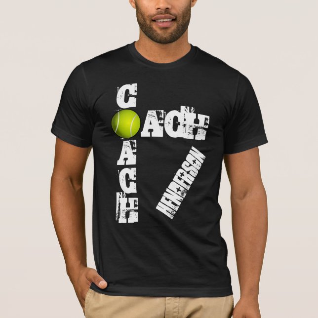 Namn för anpassningsbar för tennislagledareGrunge T Shirt (Framsida)