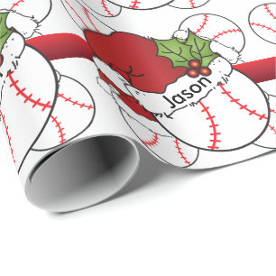 Namn för baseball   DIY för Santa hattjul Presentpapper