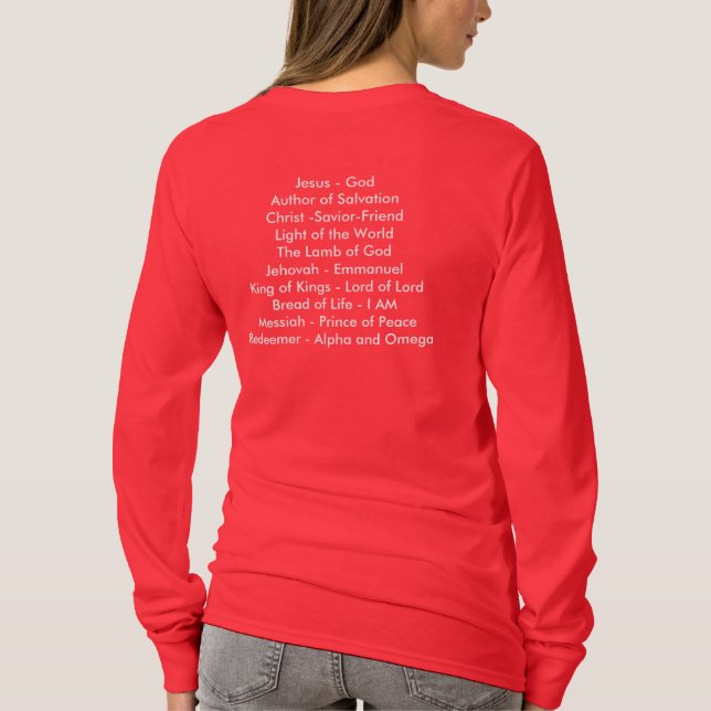 Namn för damer Jesus namnger framför allt T Shirt (Baksida)