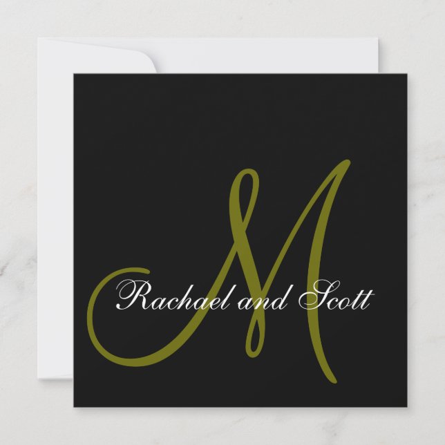 Namn för elegant bröllopinbjudanMonogram Inbjudningar (Framsida)