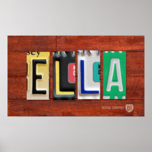 Namn för ELLA-registreringsskyltbokstäver Poster