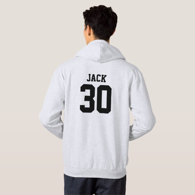 Namn för fotbollfotbollanpassningsbar och numrerar hoodie (Hel baksida)