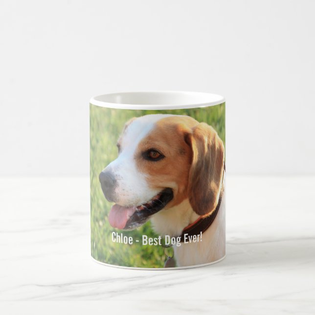 Namn för foto för personligBeaglehund och hund Kaffemugg (Center)