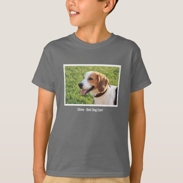 Namn för foto för personligBeaglehund och hund Tee Shirt (Framsida)