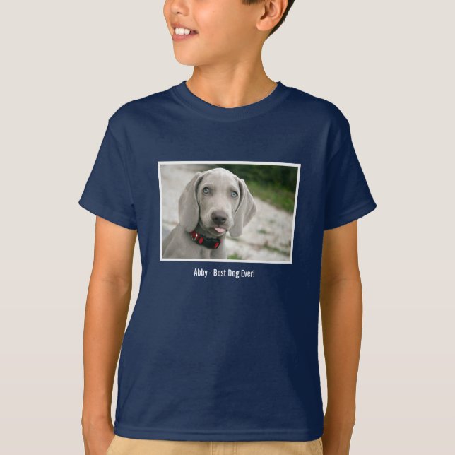 Namn för foto för personligWeimaraner hund och T Shirt (Framsida)