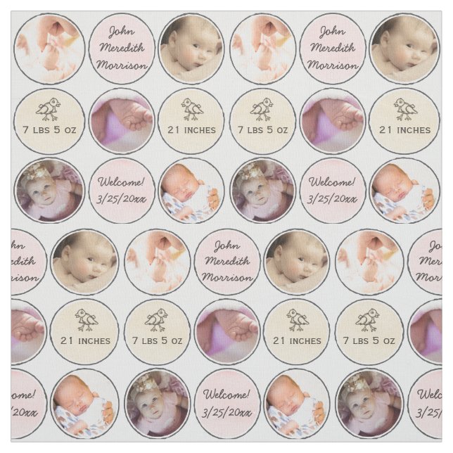 Namn för fotoCollageflicka, födelsestatistik och Tyg (Provkarta)