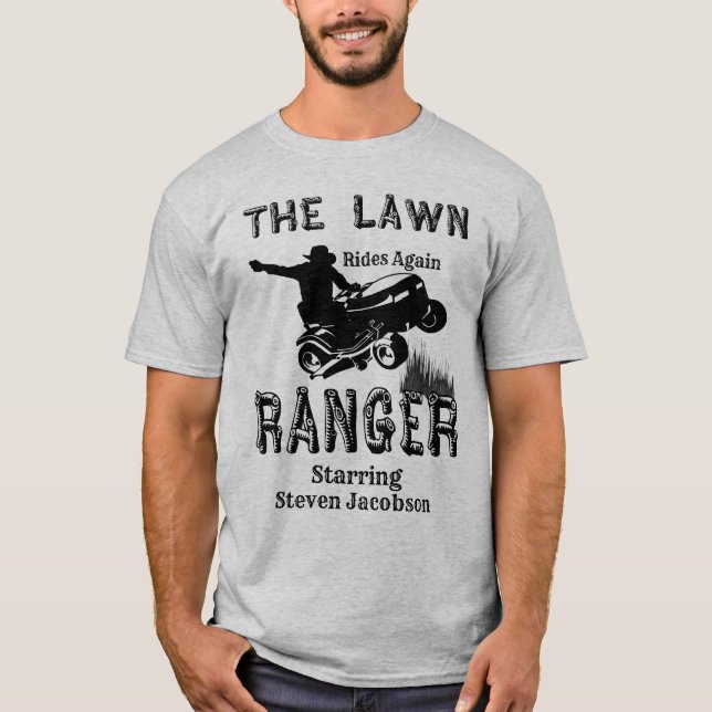 Namn för gräsmattaskogsvaktareanpassningsbar t shirt (Framsida)