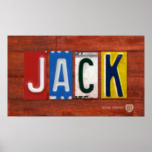 Namn för JACKregistreringsskyltbokstäver Poster