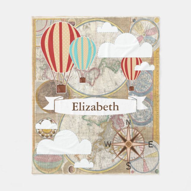 Namn för karta för värld för fleecefilt (Framsidan)