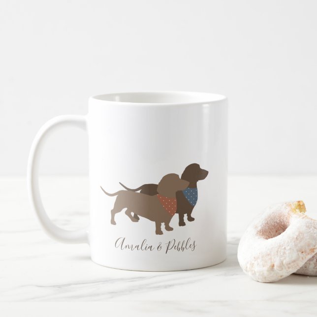Namn för Minimalistic taxSilhouettes och hund Kaffemugg (Med munk)