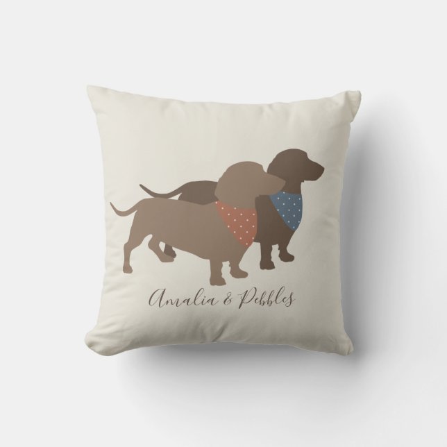 Namn för Minimalistic taxSilhouettes och hund Kudde (Framsida)