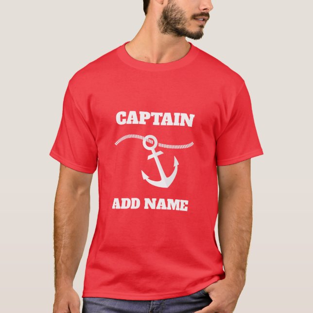 Namn för personligfartygkapten t shirt (Framsida)