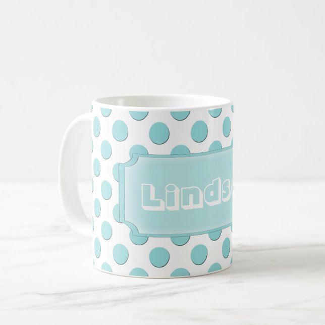 Namn för personligkrickapolka dots kaffemugg (Framsida vänster)