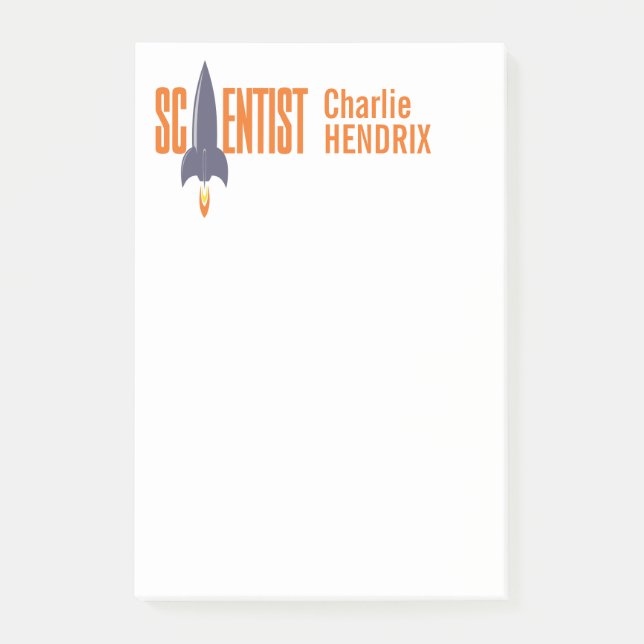 Namn för raketforskareanpassningsbar som Posta-Det Post-it Block (Framsida)