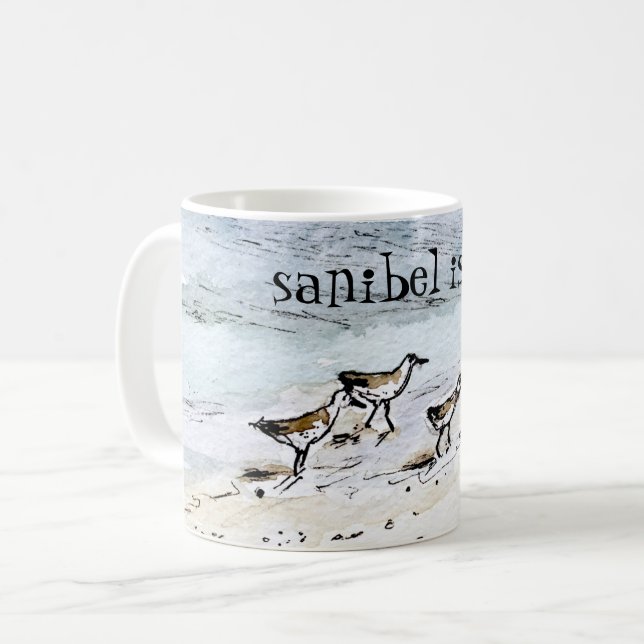 namn för strand för strandshorebirdmugg kaffemugg (Framsida vänster)