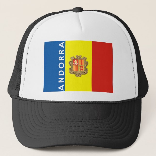 namn för text för andorra landflagga truckerkeps (Framsida)
