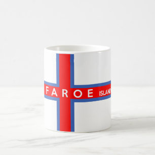 namn för text för Faroe Island landflagga Kaffemugg