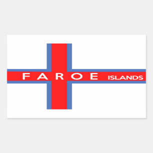 namn för text för Faroe Island landflagga Rektangulärt Klistermärke