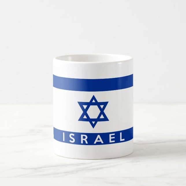 namn för text för israel flaggaland kaffemugg (Center)