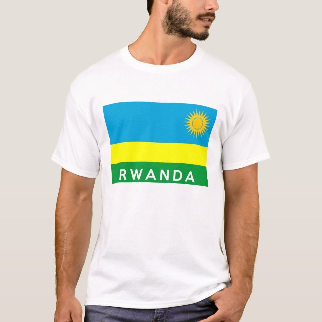 namn för text för rwanda flaggaland t-shirt (Framsida)