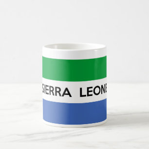 namn för text för Sierra Leone flaggaland Kaffemugg