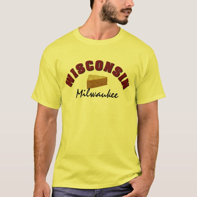 Namn för Town för Wisconsin ost beställnings- T-shirt (Framsida)