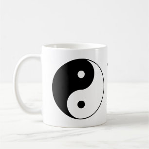 Namn för vit för Yin Yang symbolsvart Kaffemugg