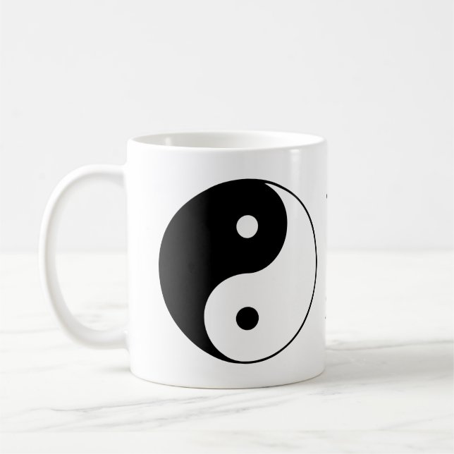 Namn för vit för Yin Yang symbolsvart Kaffemugg (Vänster)
