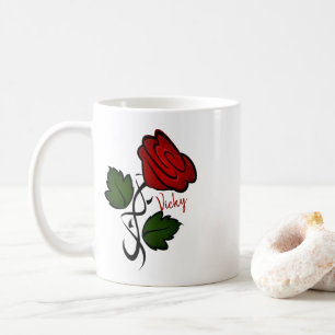 Namn för w för röd roskysspersonlig kaffemugg
