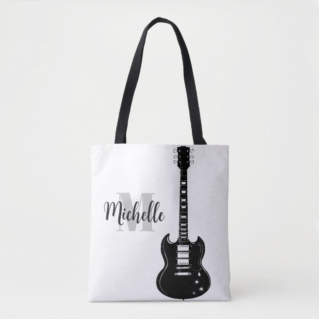 namn, första och svarta treble-musik i påsen tygkasse (Framsida)