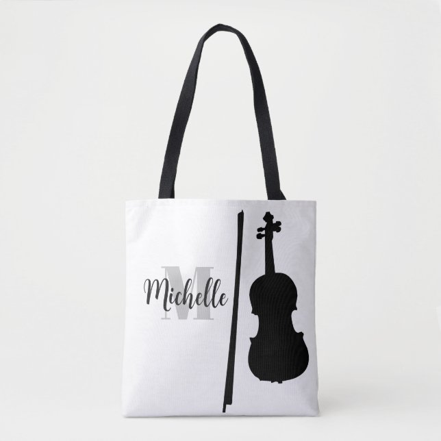 namn, första och svarta treble-musik i påsen tygkasse (Framsida)