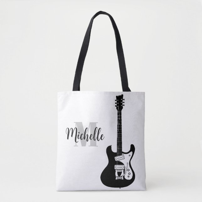 namn, första och svarta treble-musik i påsen tygkasse (Framsida)