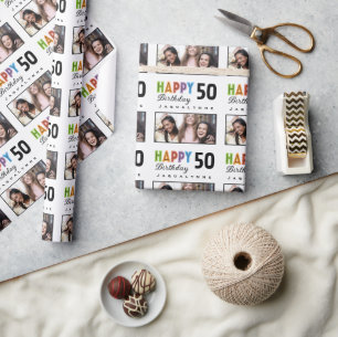 Namn Foto 50:e födelsedagen Presentpapper