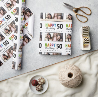 Namn Foto 50:e födelsedagen Presentpapper