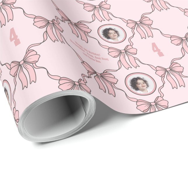 Namn Foto Text Känsloläge Rosa Kokett Slöja Presentpapper (Rullad Hörn)
