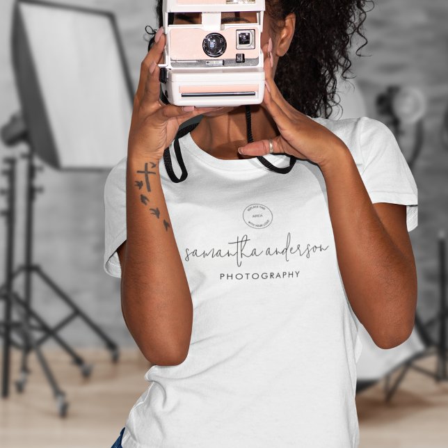 Namn-fotoarbetskläder för modern Logotyp T Shirt (Skapare uppladdad)